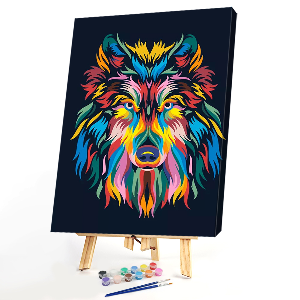 

40*50CM Paint By Numbers-Hairy Wolf Head, 501 Original