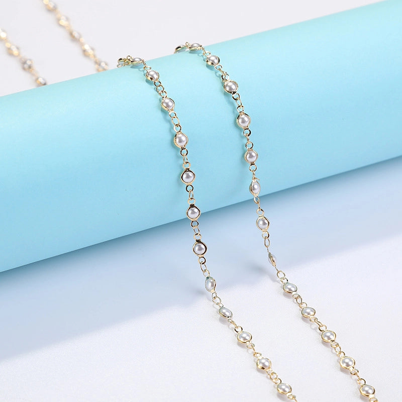 Casual Minimalist Geometric Crystal Unisex Glasses Chain