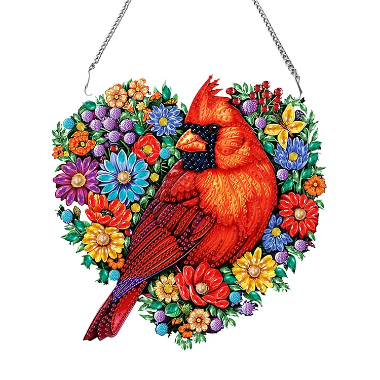 Acrylic Diamond Art Hanging Pendant Colorful Bird Diamond Painting Home Decor