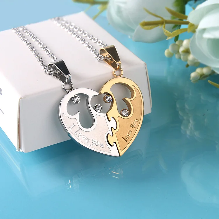 Couple Matching Necklace I Love You Necklace Valentine's Day Gifts for Couple