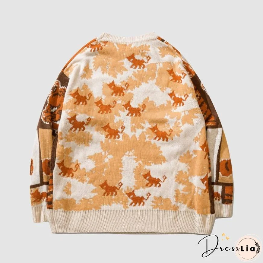 Lovely Tiger Stitching Sweater