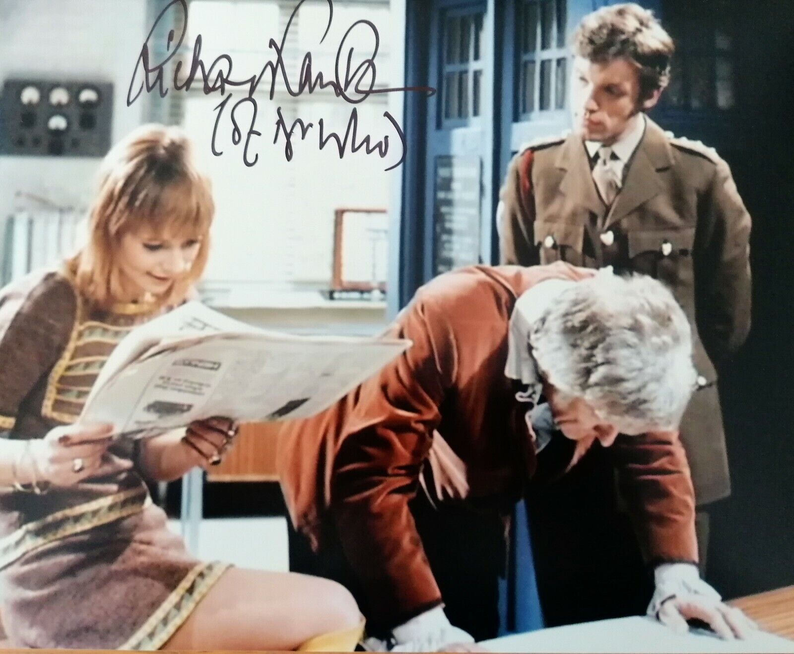 RICHARD Franklin AS Capt Mike Yates In Doctor Who GENUINE SIGNED 8 x 10 Photo Poster painting