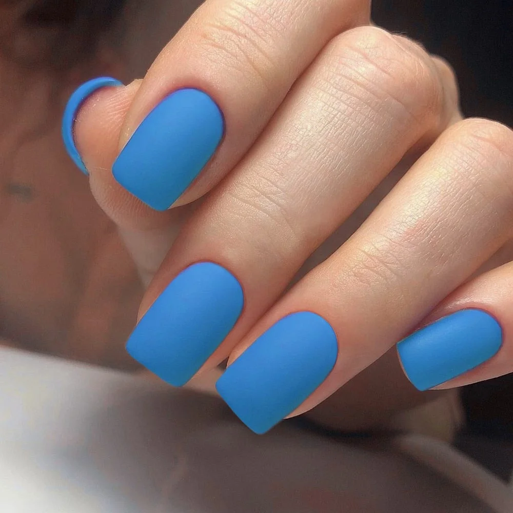 24Pcs Matte Black Short Fake Nails Artificial Press On False Nails For Design Full Cover Fingernails Manicure Tool-Nail Inspo