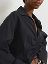Fashion V-Neck Drawstring Loose Simple Blouses&Shirts Tops