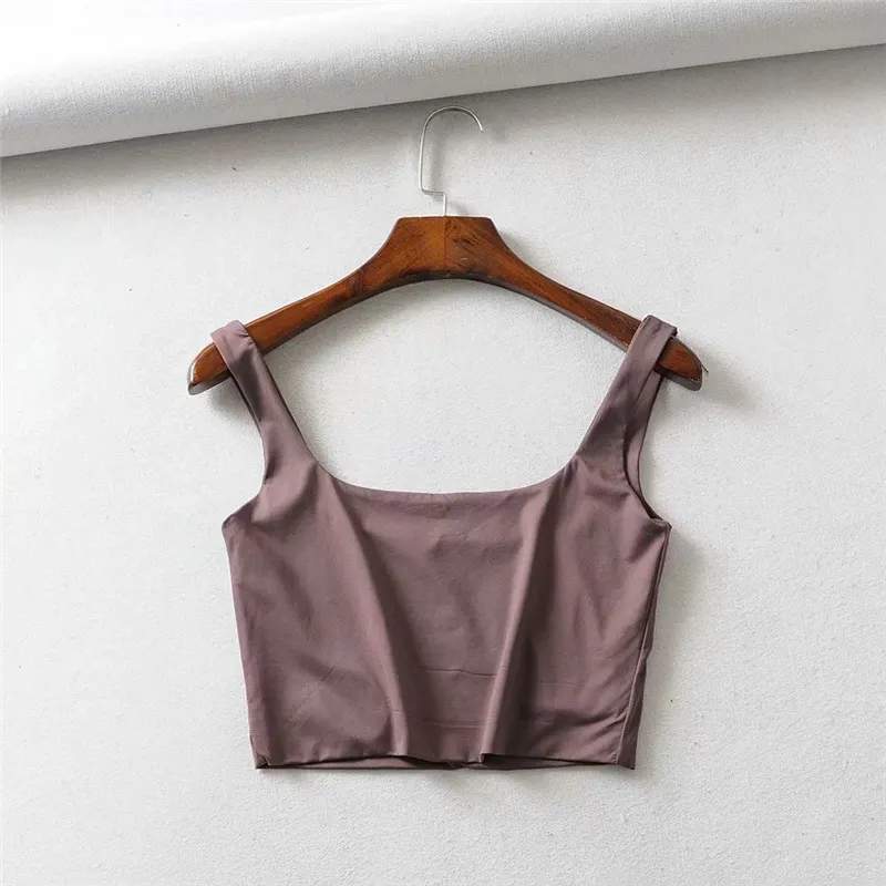 Churchf Churchf New Women's Fashion Double Square Collar Slim Sling Vest