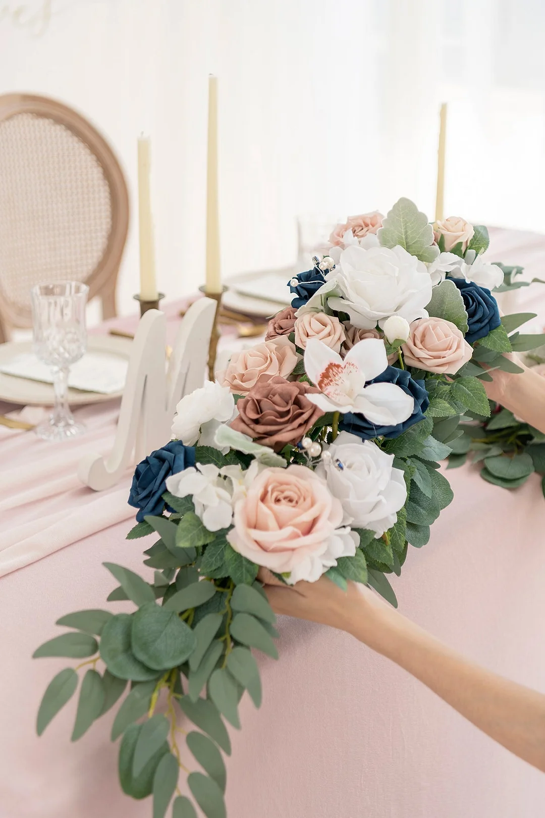 Round Arch Decor Set in Dusty Rose & Navy