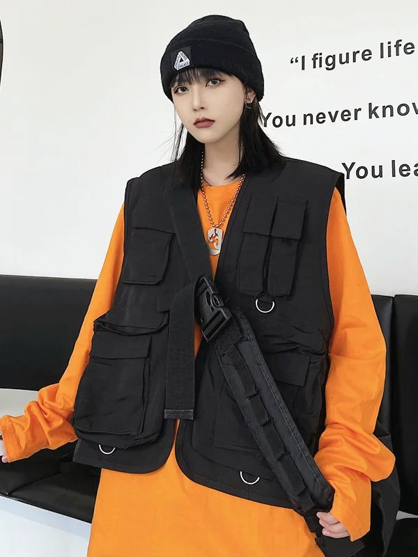 Cool Hip-Hop Multi-Pocket Functional Vest