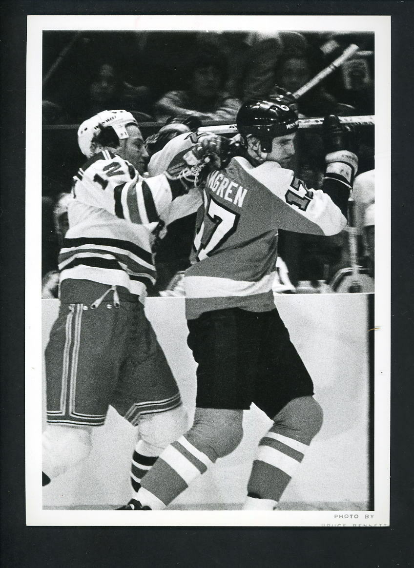 Don Maloney & Paul Holmgren circa 1970's Press Original Photo Poster painting Rangers Flyers