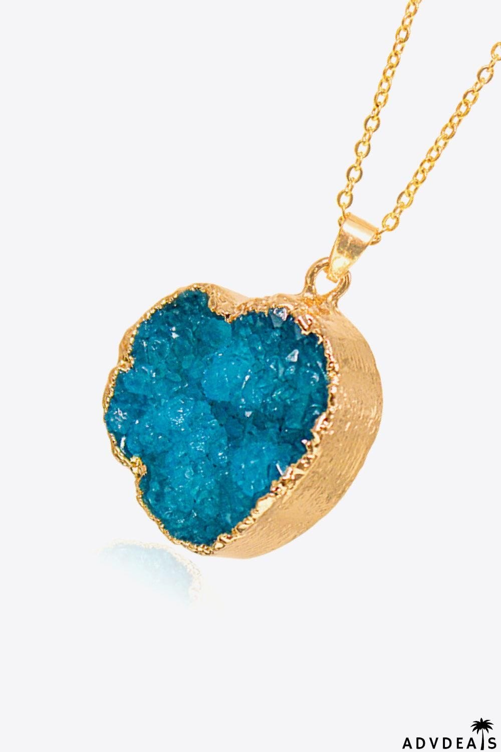 Contrast Heart Druzy Pendant