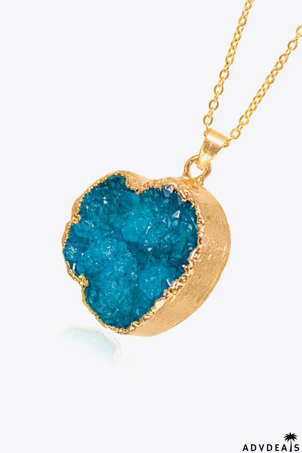 Contrast Heart Druzy Pendant