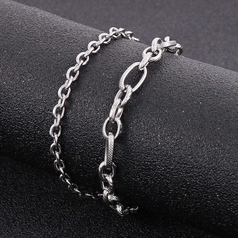 Hip-hop Solid Color Titanium Steel Men’s Bracelets