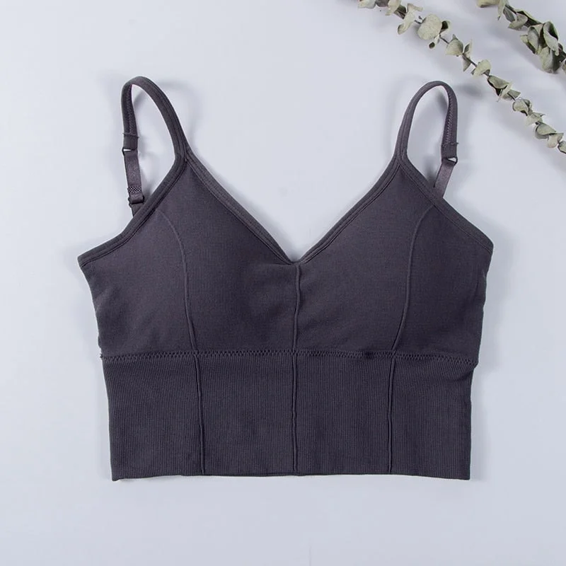 Women Tank Crop Top Seamless Underwear Crop Top Female U Back Short Tops Women Sexy Lingerie Sleeveless Padded Camisole