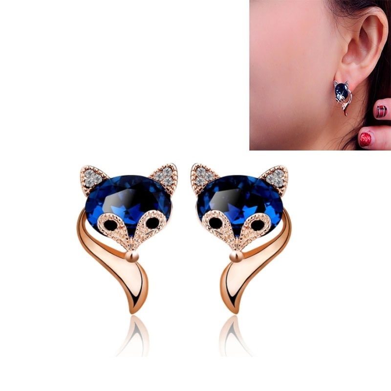 UsmallLifes King Sweet Fox Crystal Earrings US Mall Lifes
