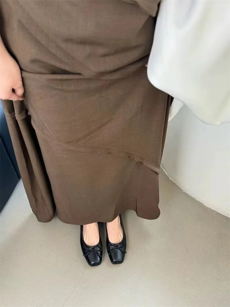 Yyvonne Head Shallow Single Shoes Women 2025 Spring And Autumn New French Evening Style Temperament Gentle Fairy Flat Bottom Retro Grandmother Shoes