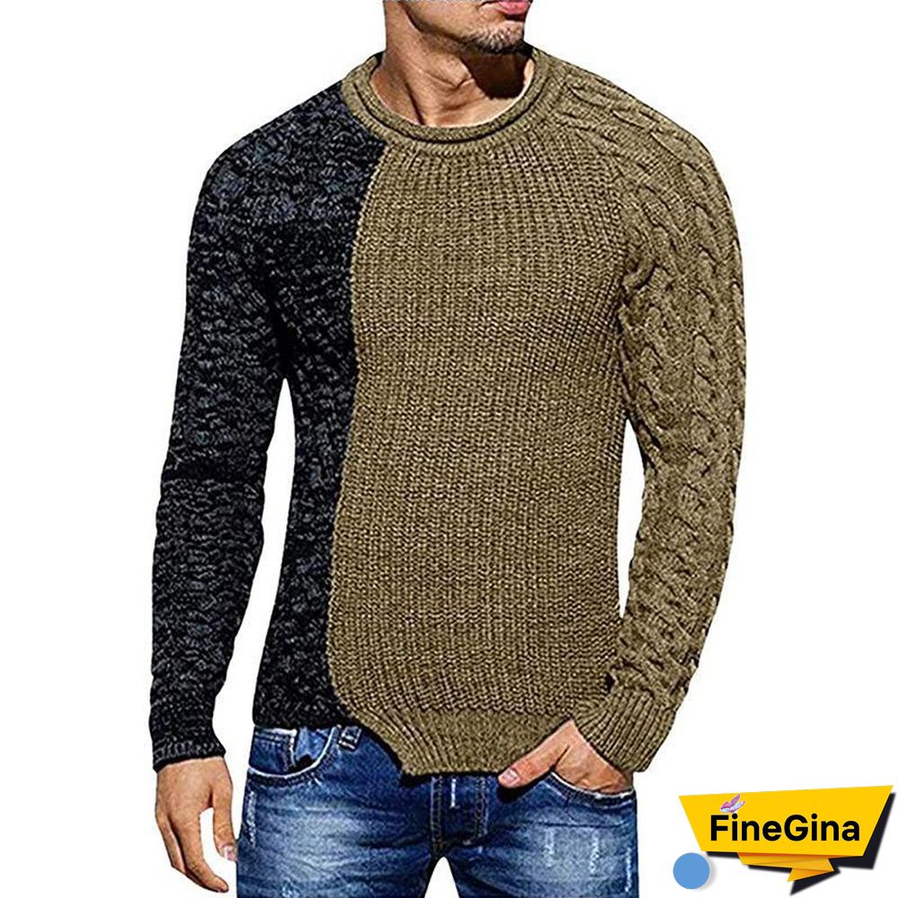 Autumn And Winter New Casual Men's Low Round Collar Sweater
