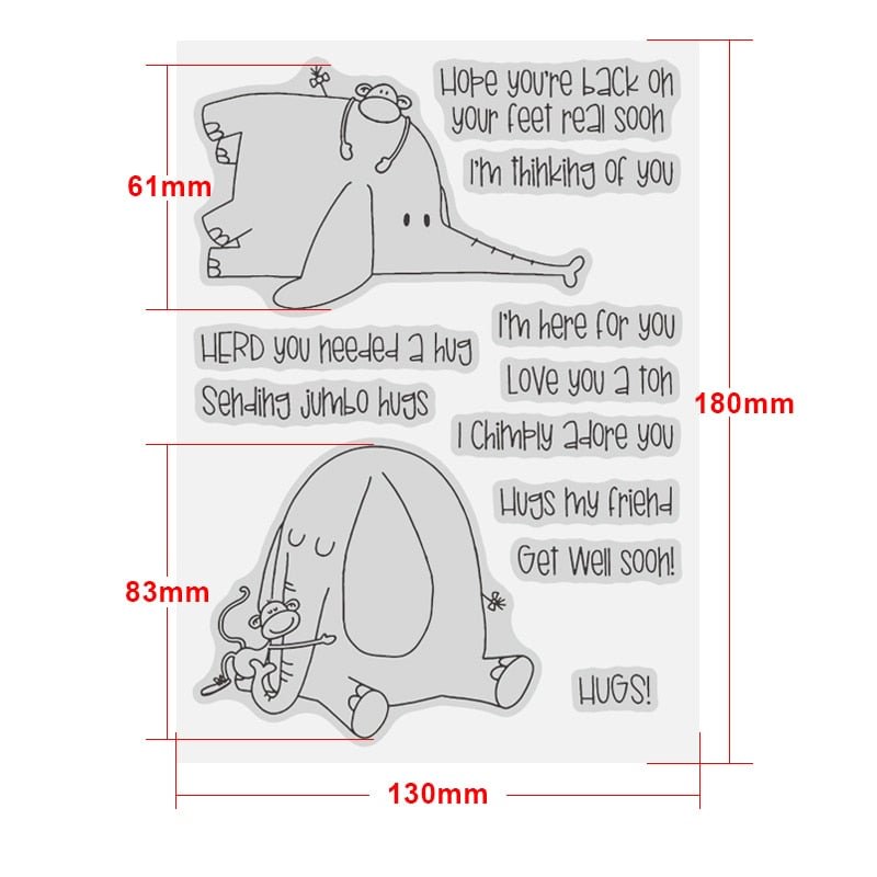 Friends Hugs Comfort Stamps Cutting Dies Templates for DIY Scrapbooking Album Transparent Silicone Decorative Stamps