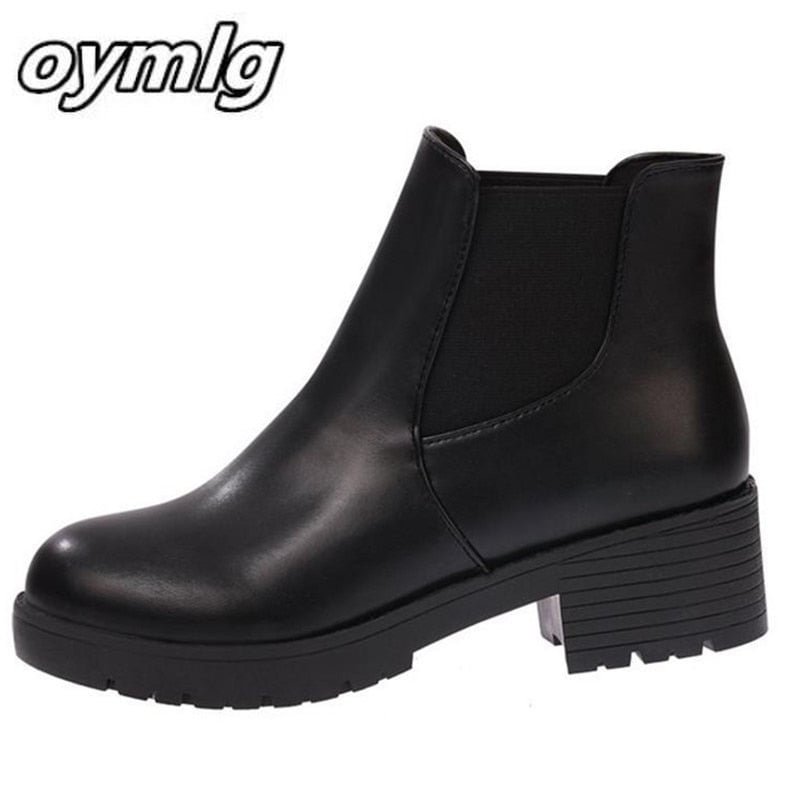 2020 new Hot style Fashion women boots Round head thick bottom PU leather waterproof woman snow boots women boots