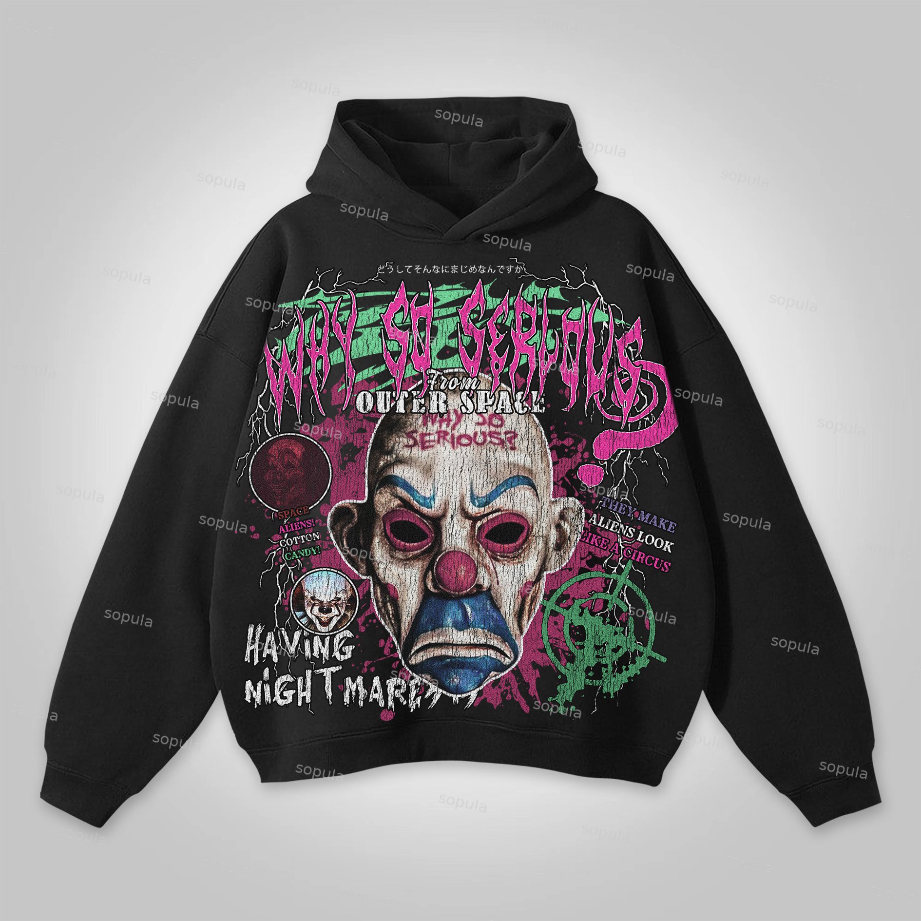 Sopula Halloween Scary Clown Graphic Hoodie - Sopula｜Premium Graphic Tees & Graphic Clothing