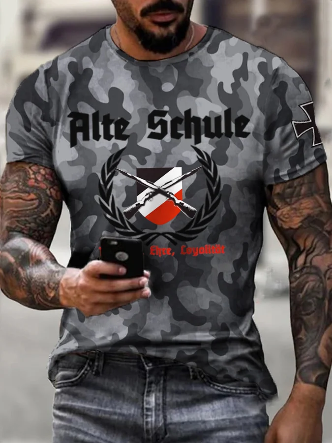 MG42 Maschinen gewehr bedrucktes Kurzarm-T-Shirt für Männer