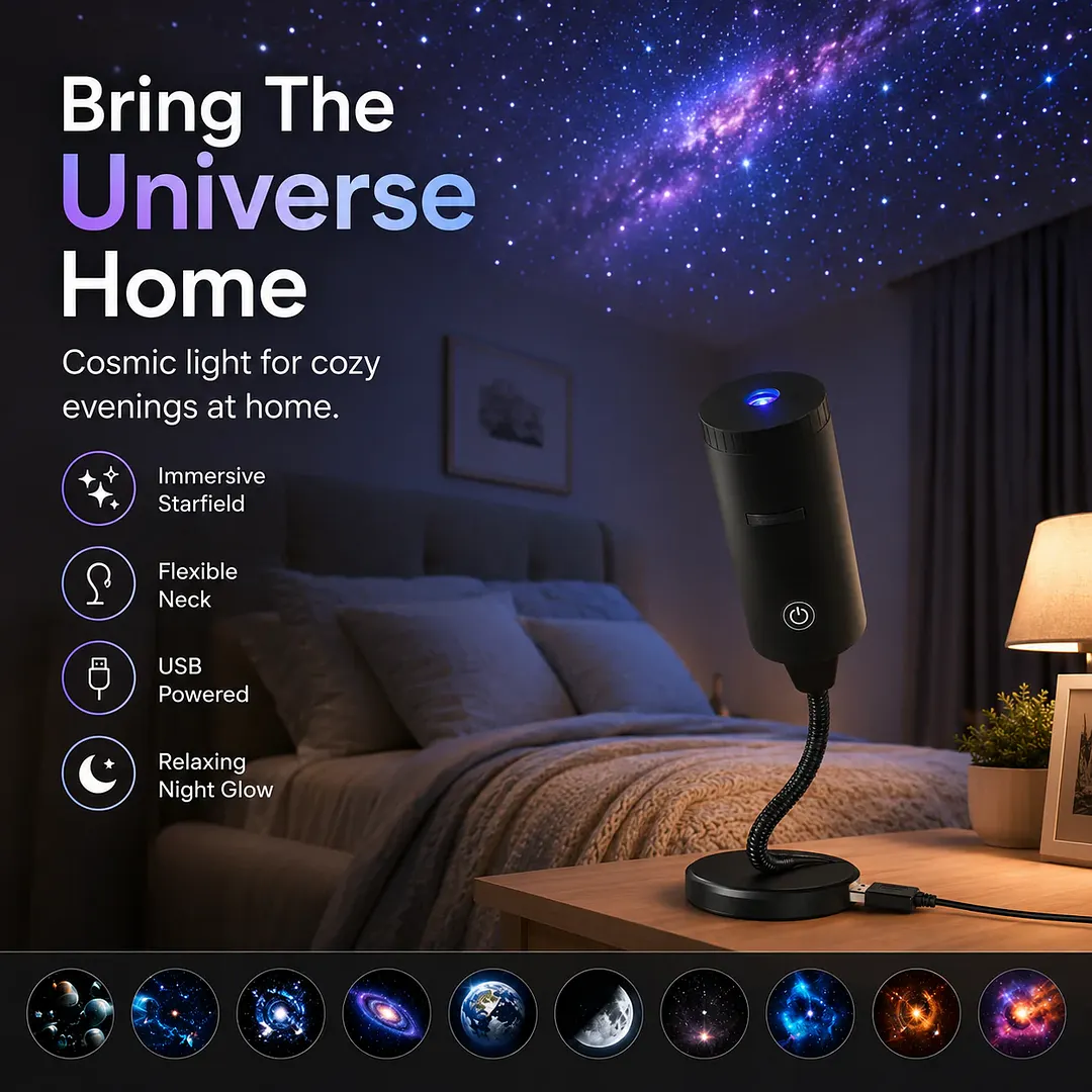 Plug-&-Play HD Star Projector &ndash; 11 Galaxy, Butterfly & Ocean Scenes