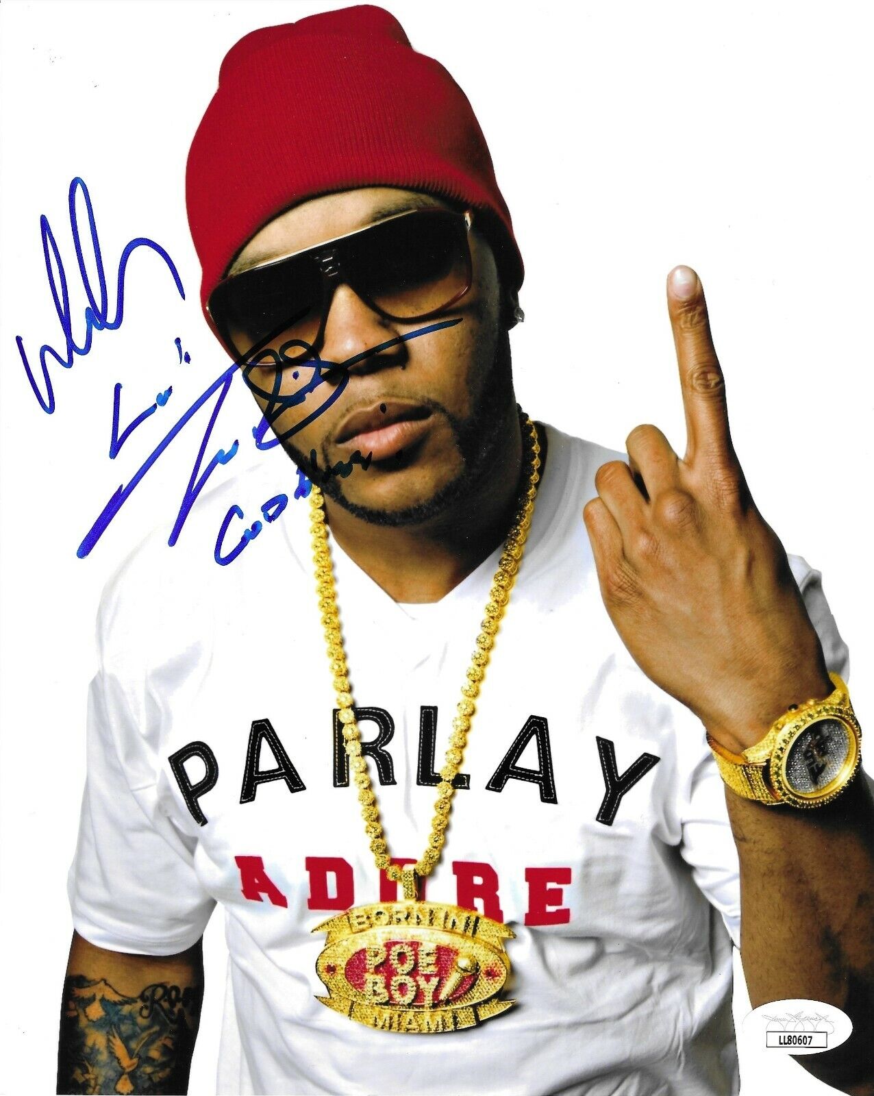 Flo Rida Autographed 8x10 Photo Poster painting JSA COA Signed Low Hip Hop Rapper Singe Poe Boy