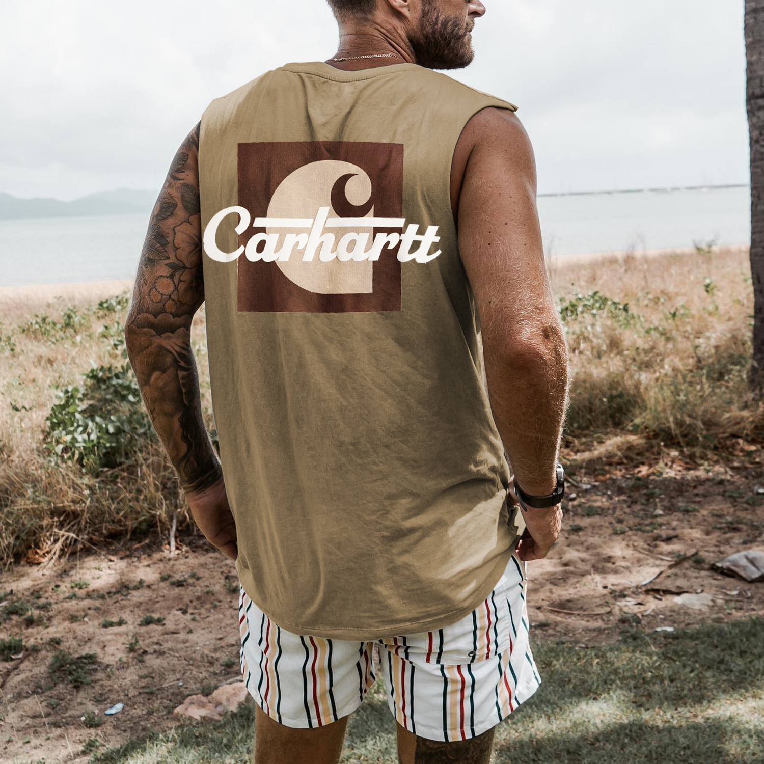  Sleeveless Vest with Bold Logo Design for Summer Outdoors