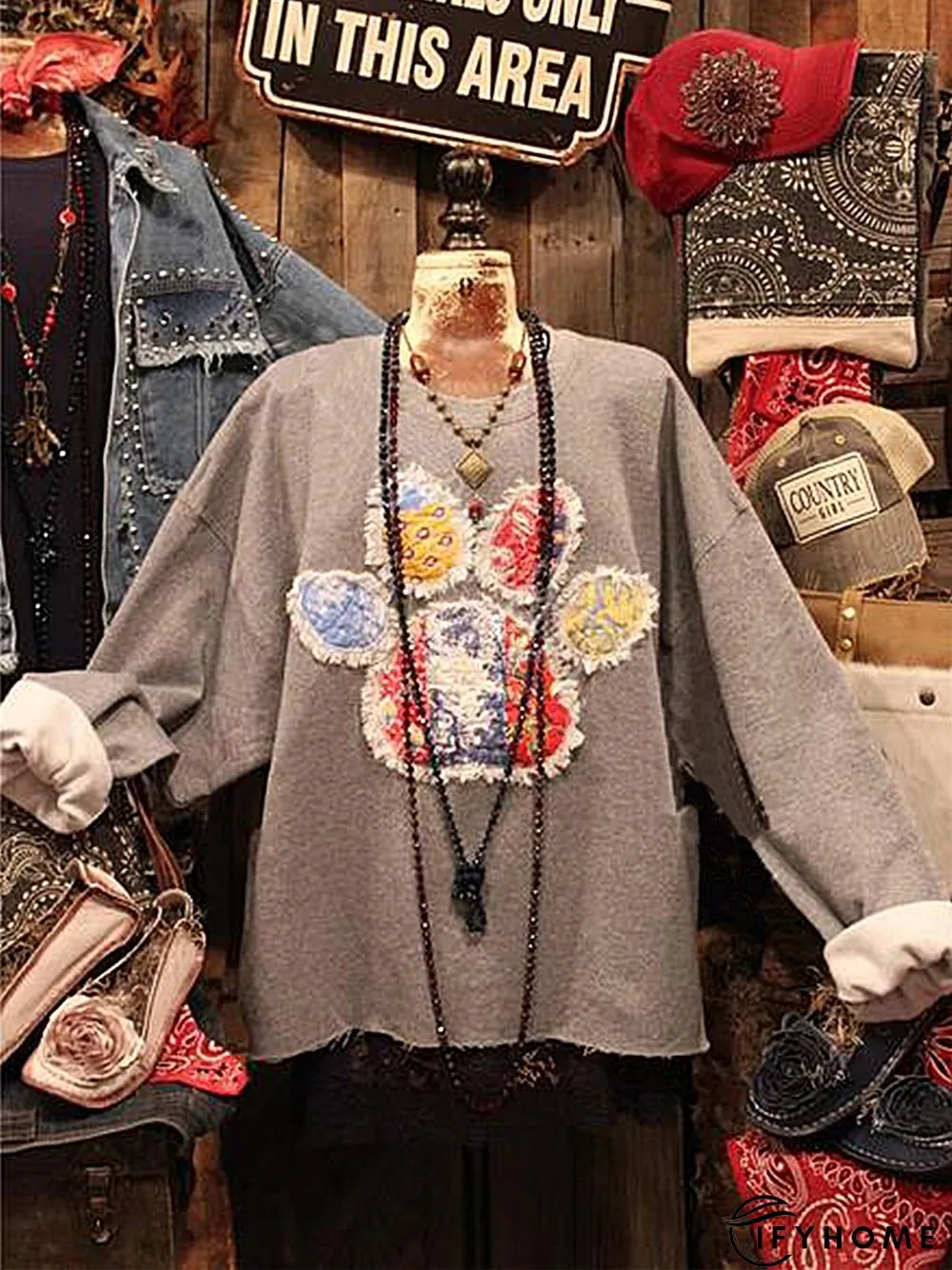 Retro Long Sleeve Shift Sweatshirt | IFYHOME
