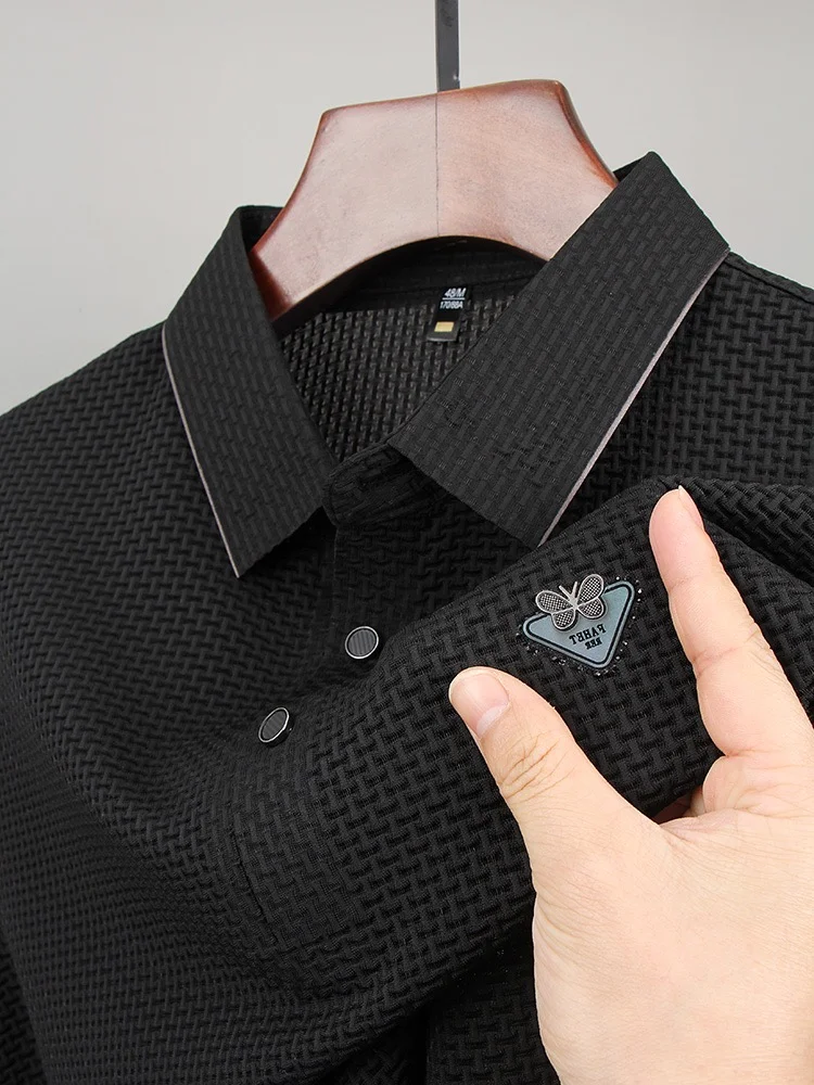 Luxury and high class summer ice silk breathable short sleeve T-shirt men's top 2023 designer's new butterfly logo polo shirt