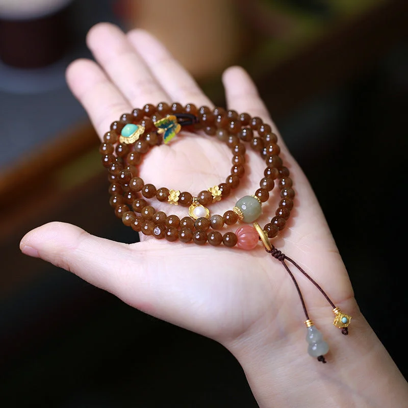 Jade Butterfly Gourd Prosperity Luck Bracelet Necklace