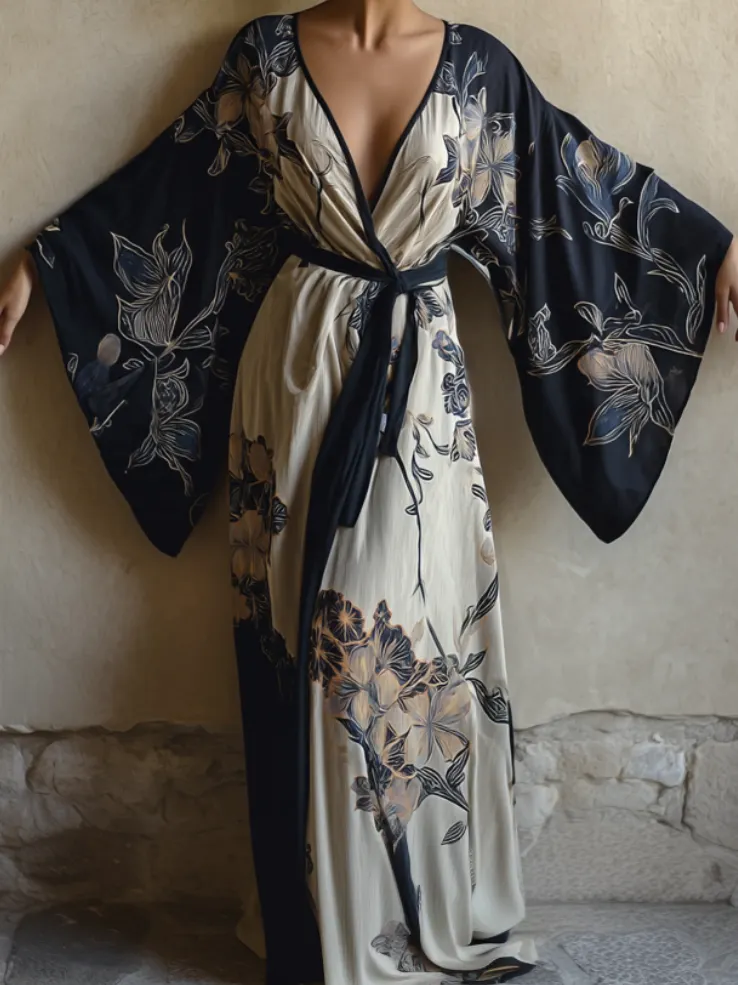 Exotic Hibiscus Flower Hawaiian Print Women's Robe