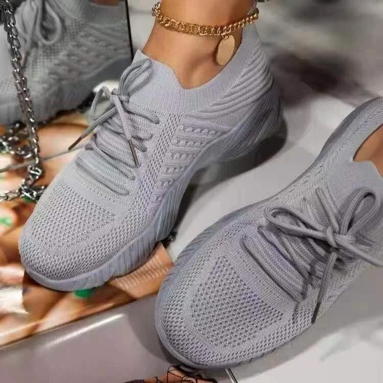 Sneakers Shoes 2021 Fashion Lace Up Platform Shoes Women Size 43 Mesh Casual Sports Shoes Woman Vulcanize Shoes Zapatillas Mujer