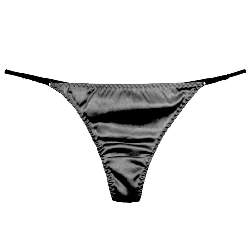 Sexy Satin Panties Women Ice Silk Thong Underwear Cute Red G-strings Low Waist Briefs Sex Lingerie Women Romantic Panty Thongs