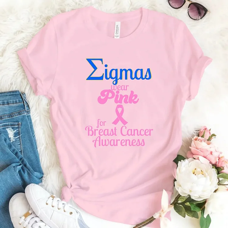 Sigmas Wear Pink for Breast Cancer Awareness Pink Ribbon shirt, Unisex Shirt!