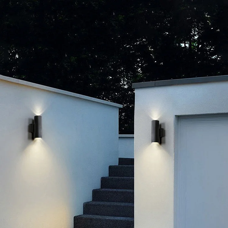 Orr Outdoor Wall Lamp Double-headed, Metal & Glass