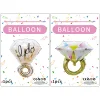 10PCS Diamond Rings Aluminum Film Balloons Proposal Engagement Party Decors