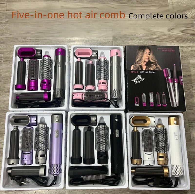 Five-in-one Curling Iron Hair Comb Multifunctional Straight Roll Dual-purpose Hot Air Comb Automatic Curling Iron Manufacturers