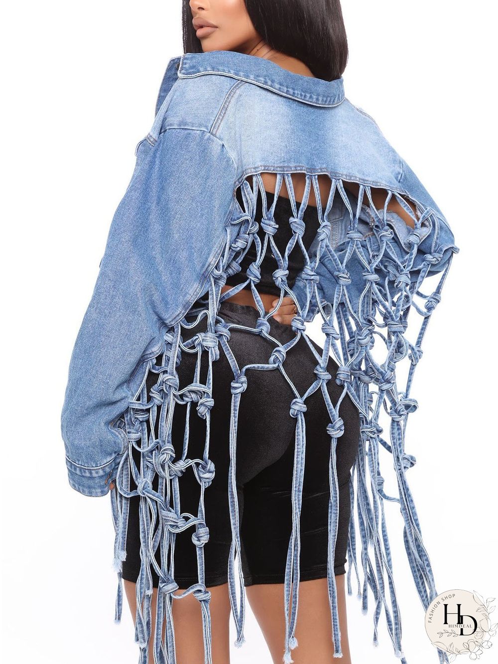 Casual Long Sleeve Denim Jean Top