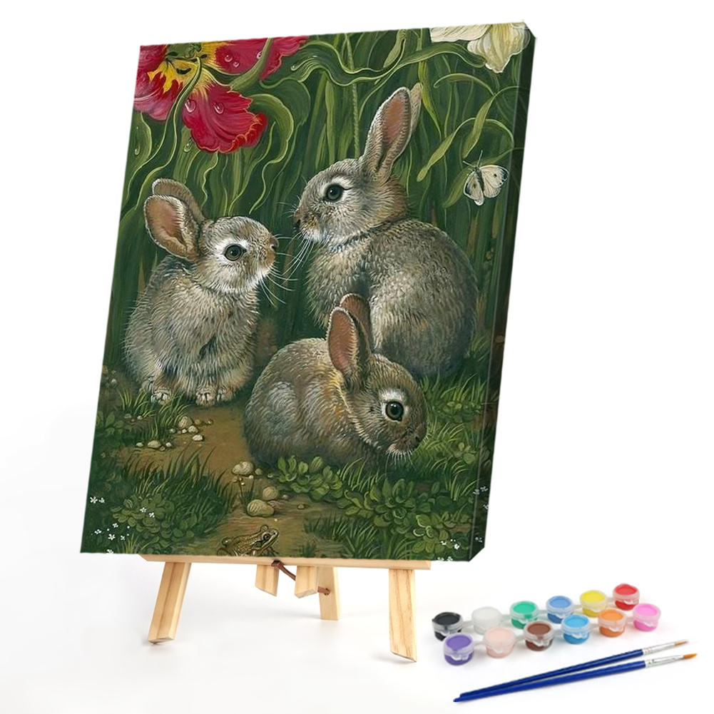 

40*50CM - Paint By Numbers - Three Rabbit, 501 Original