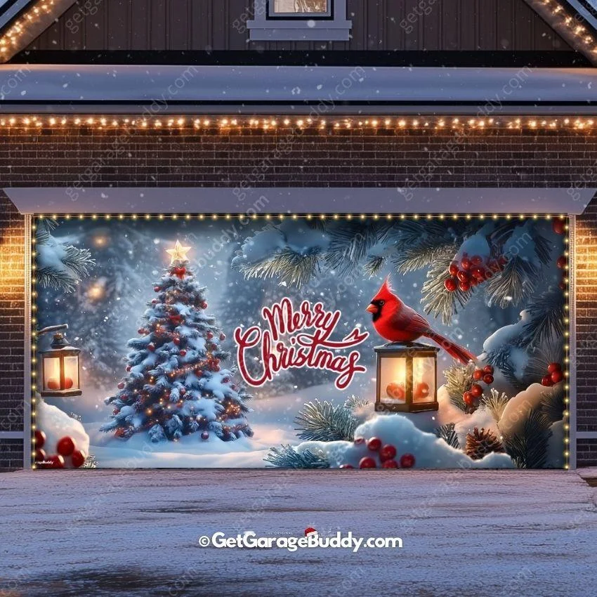 Cardinal's Christmas | Christmas Garage Door Cover
