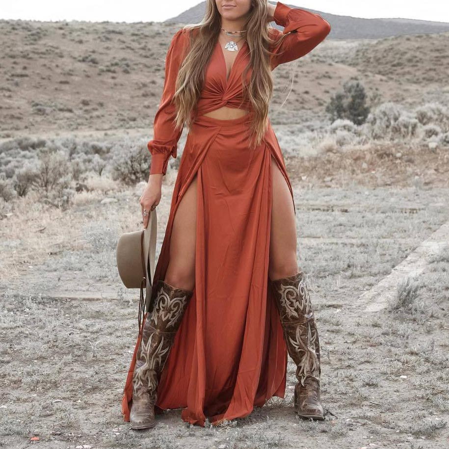 Women's Casual Split Top Twist Dresses