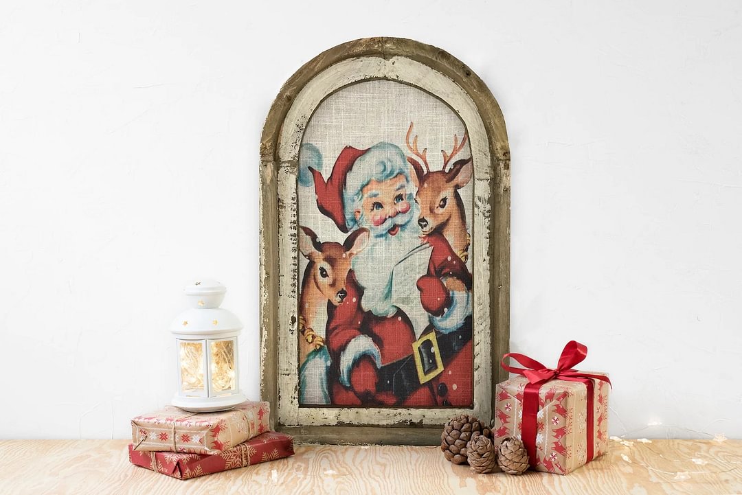 Christmas Santa Wall Decor Farmhouse Xmas Decor