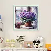 Violets By Window-11CT Stamped Cross Stitch 40*40cm/15.75*15.75in tapestrymarket