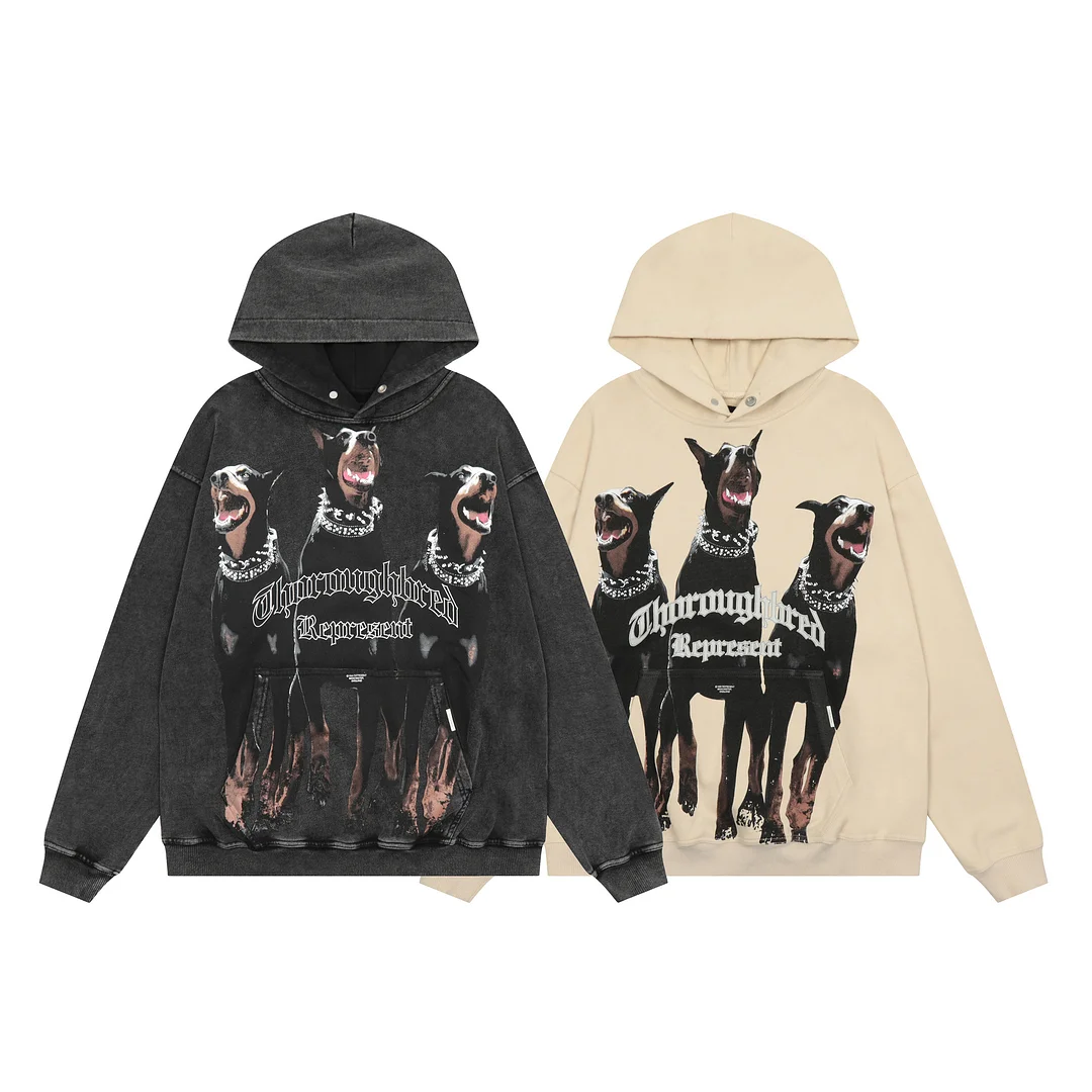 REPRESENT Dobermann Vintage Hooded Sweater Coat