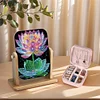 (US Local)DIY Lotus Diamond Painting Kit Rotatable Mirror w Diamond Painting Jewelry Box
