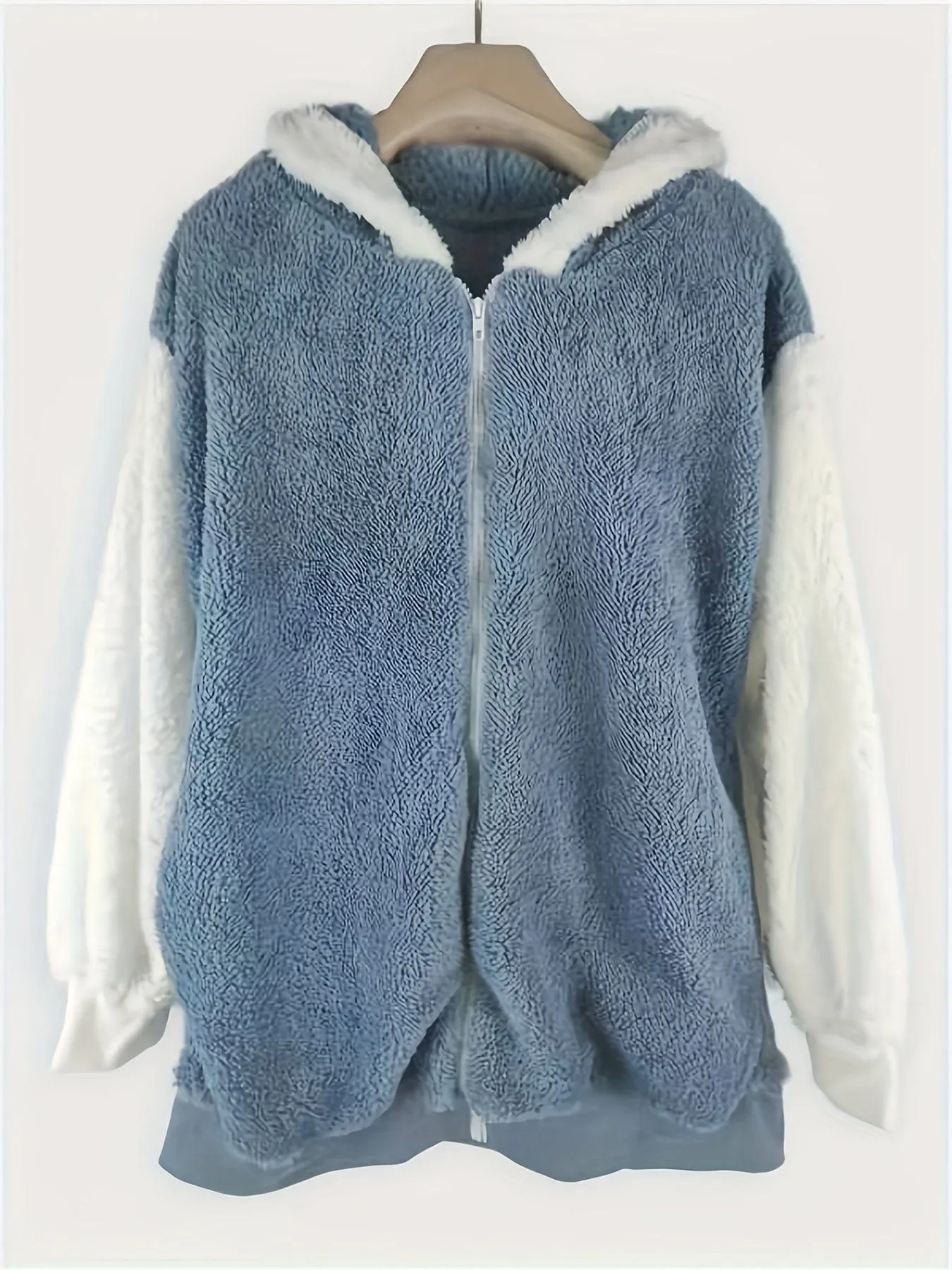 Color Block Hooded Zip-Up Jacket