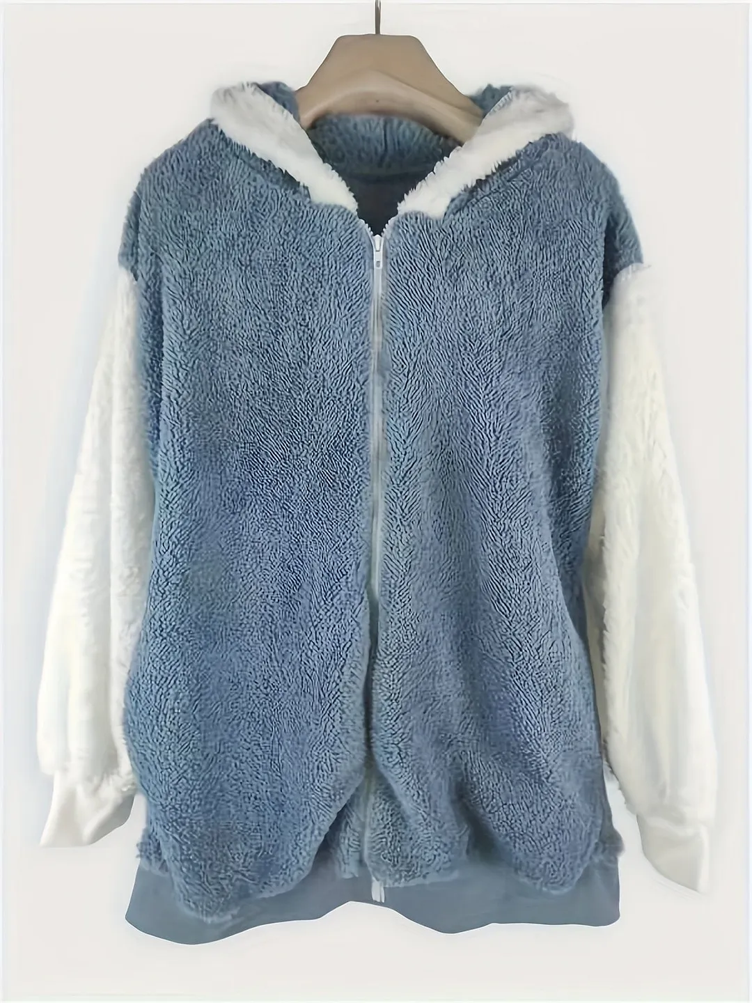 Color Block Hooded Zip-Up Jacket