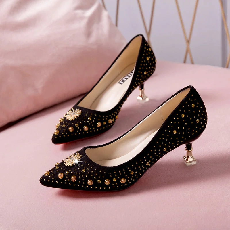 Lucyever 2020 Spring Summer Crystal Wedding Shoes Woman Pumps Sexy Ladies High Heels Fashion Party Women Thin Heels Red 5cm 7cm