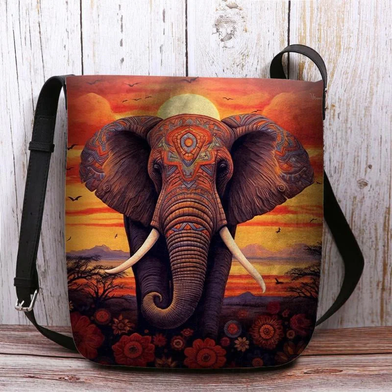 Style & Comfort for Mature Women Women's Elephant Print Crossbody Bags Shoulder Bags