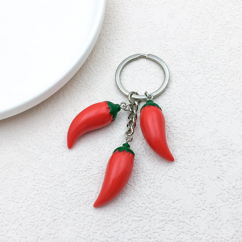 Elegant Pastoral Minimalist Chili Resin Keychain