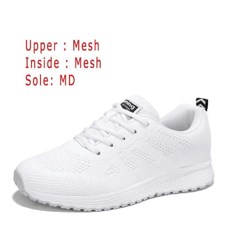 White Casual Women Flat Shoes 2021 Spirng Autumn Outdoor Comfortable Rubber Sole Ladies Shoes Non Slip Female Shoes Clearance